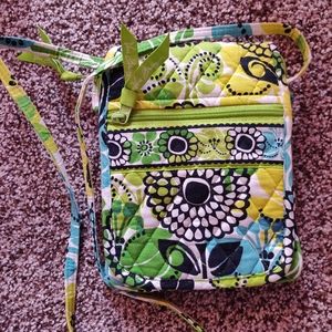 Green yellow and blue floral Vera Bradley Purse